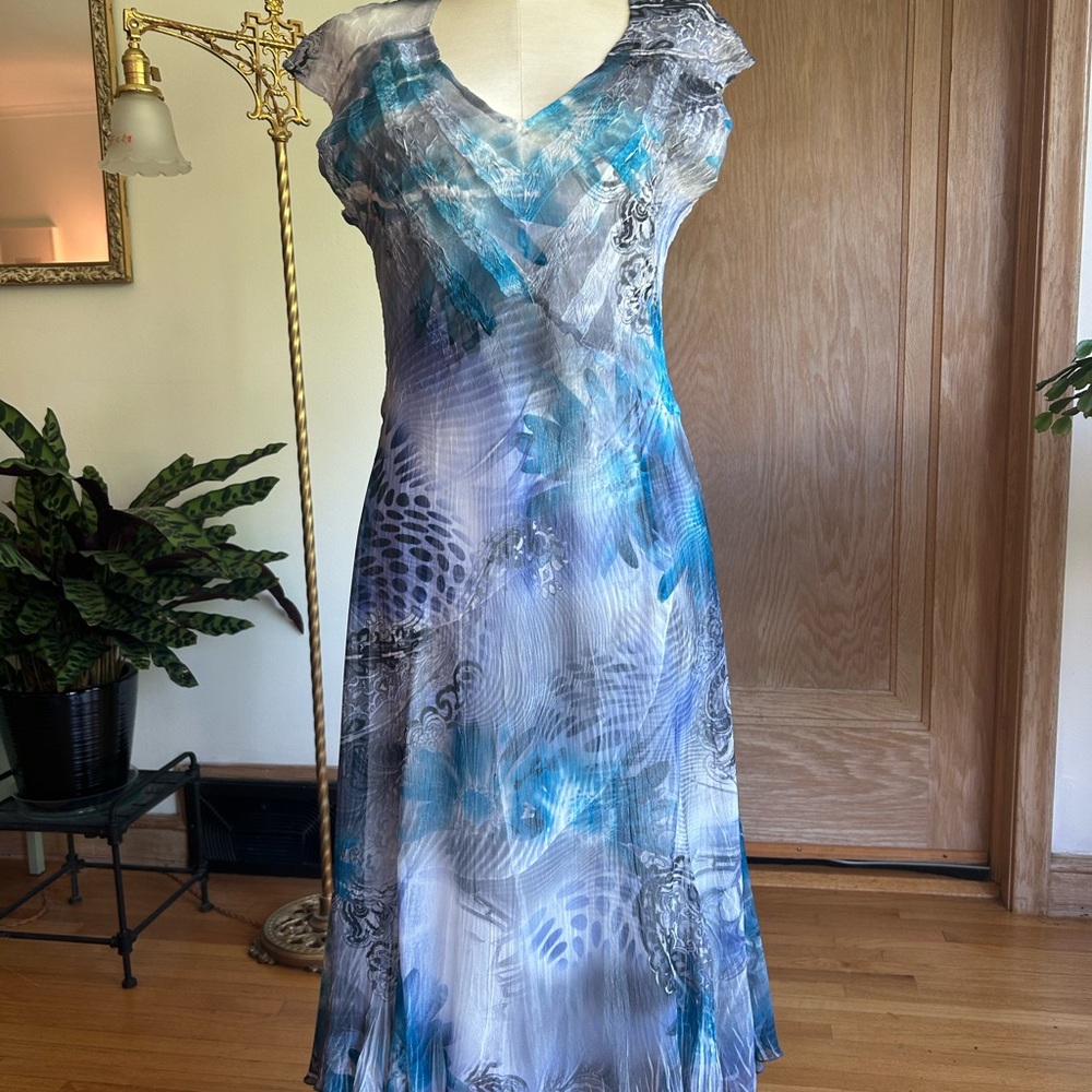 Komarov Purple and Gray Textured Dress